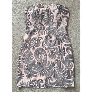 Forever 21 NWT Size Small Pink Sequin Strapless Short Dress
